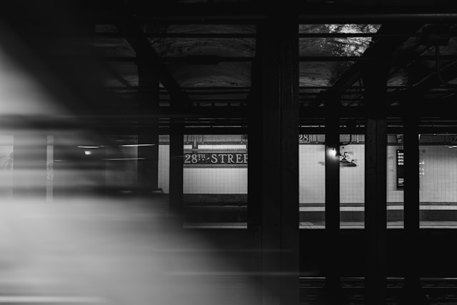 Black and white street photography.